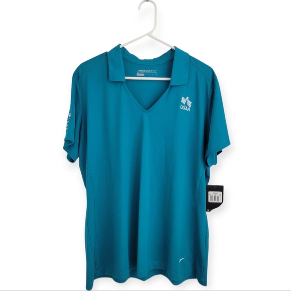 Nike Tops - NWT XXL USAA Women's Nike Golf Shortsleeve Polo